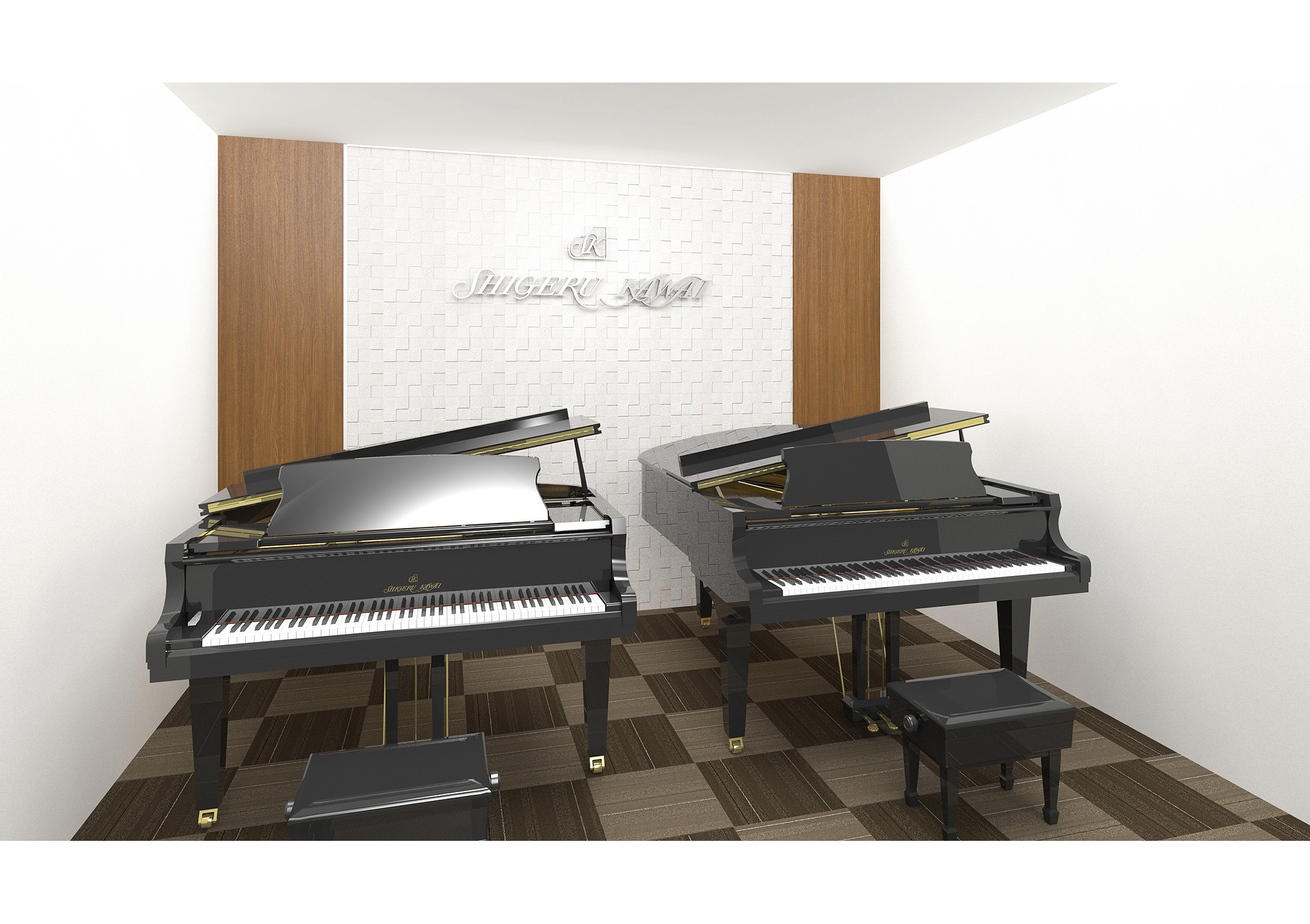 『カワイ横浜』2台グランドピアノレッスン室　イメージ
